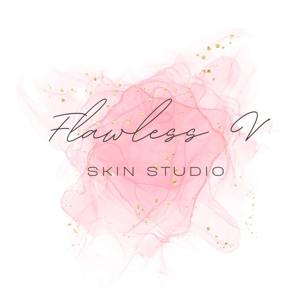 A pink and white logo for a skin studio.