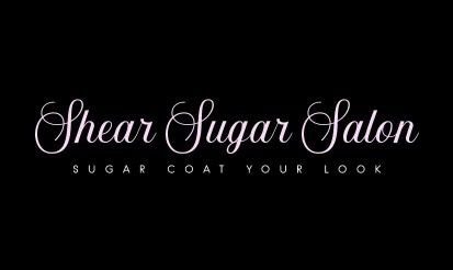 Shear Sugar Salon logo with tagline.